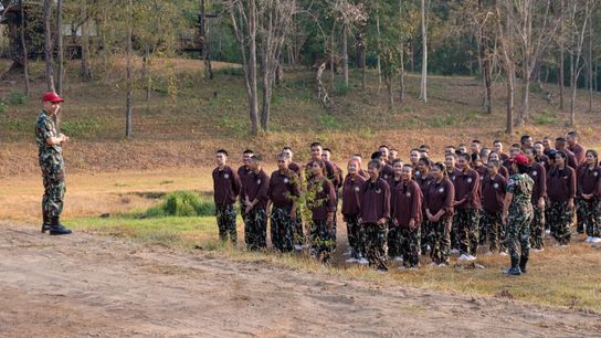 Forestry students from Kasetsart University’s Faculty of Forestry receive training on SMART patrol methods in Huai Kha Khaeng Wildlife Sanctuary in February 2026.