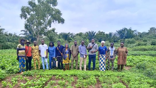 Members of the Agro-Eco Cooperative at the Agro-Eco farm.