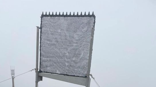A fog collector at work near the port city of Antofagasta, Chile. A fog collector at work near the port city of Antofagasta, Chile.