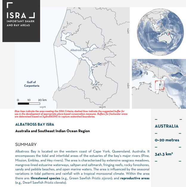 The Fact Sheet for Albatross Bay’s ISRA
