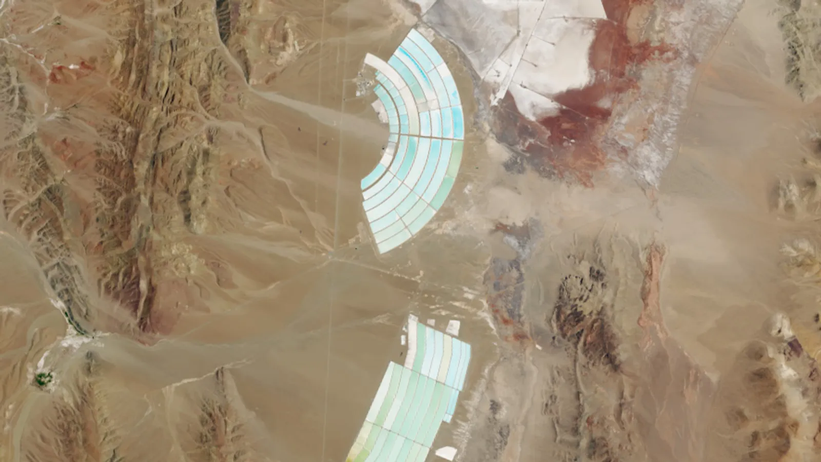 The Operational Land Imager on Landsat 8 captured this image of lithium mines in Argentina’s Jujuy Province, near the country’s border with Chile.
